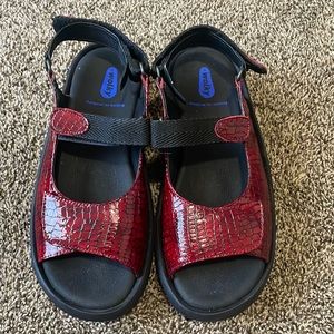 Never Worn Wolky Red Snake Patent Leather Sandals